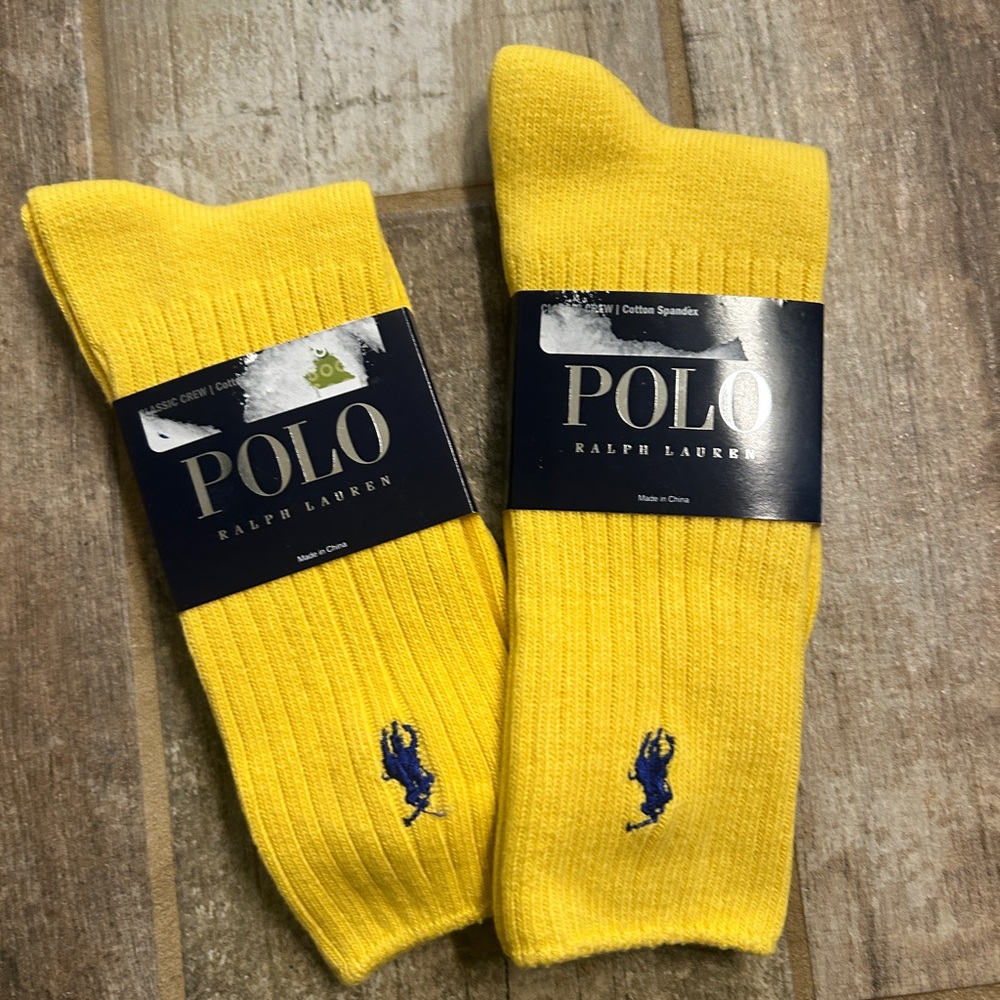 2 Polo by Ralph Lauren Men's Yellow Socks